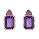 Piranesi Rose Gold Pietra Small Reverse Set Earrings - Amethyst E5228