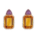 Piranesi Rose Gold Pietra Small Reverse Set Earrings - Yellow Citrine E5228