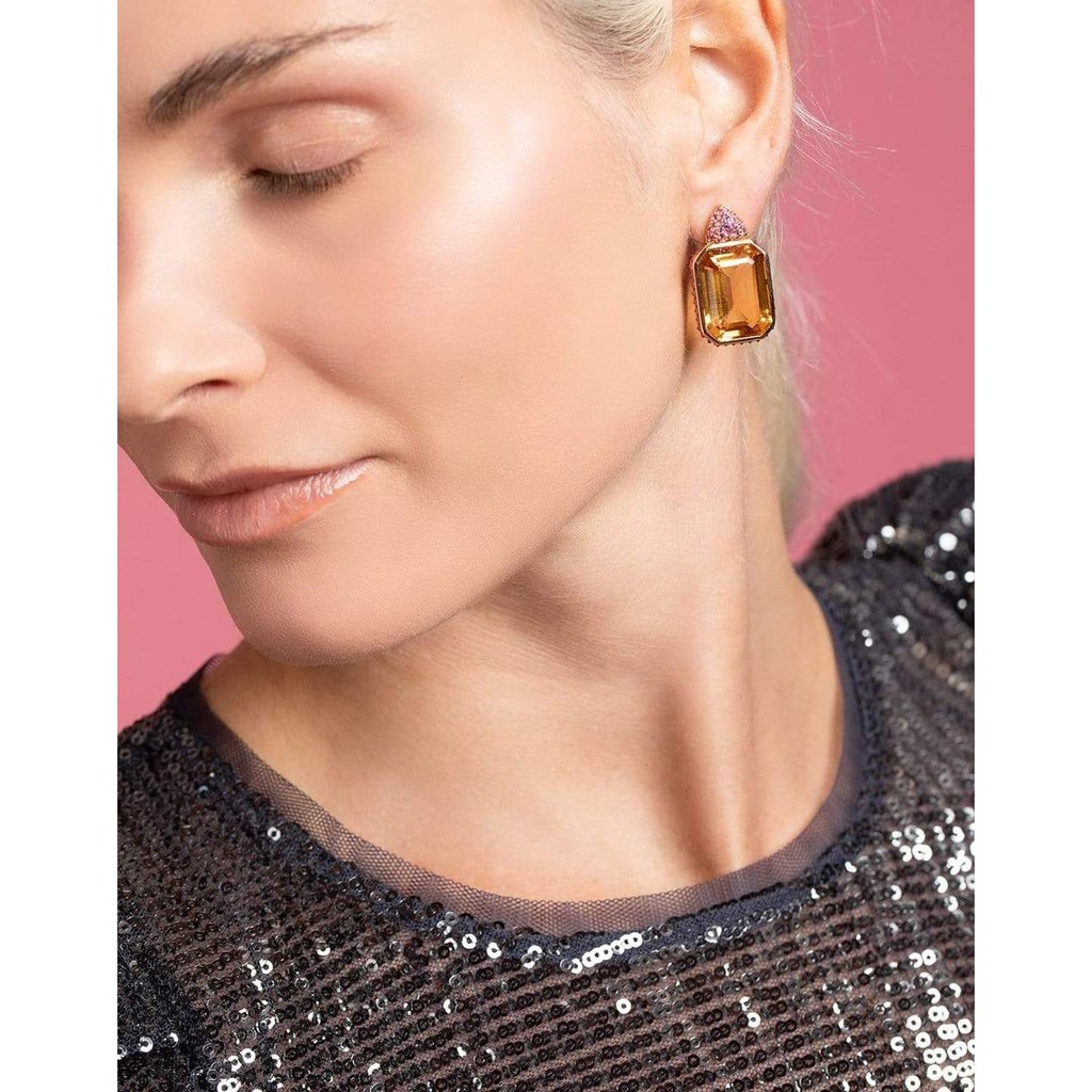 Piranesi Rose Gold Pietra Small Reverse Set Earrings - Yellow Citrine E5228 #2