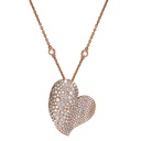 Piranesi Rose Gold Wave Heart Large Necklace N6089-DIA/RG