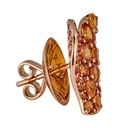 Piranesi Rose Gold Wave Heart Medium Earring - Orange Sapphire E5389-OR #2