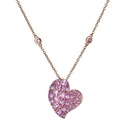Piranesi Rose Gold Wave Heart Medium Necklace - Pink Sapphire N6088-P