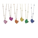 Piranesi Rose Gold Wave Heart Medium Necklace - Pink Sapphire N6088-P #2