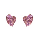 Piranesi Rose Gold Wave Heart Small Earring - Pink Sapphire E5017-P
