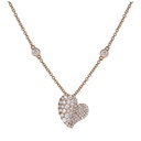Piranesi Rose Gold Wave Heart Small Necklace N6087-DIA/RG