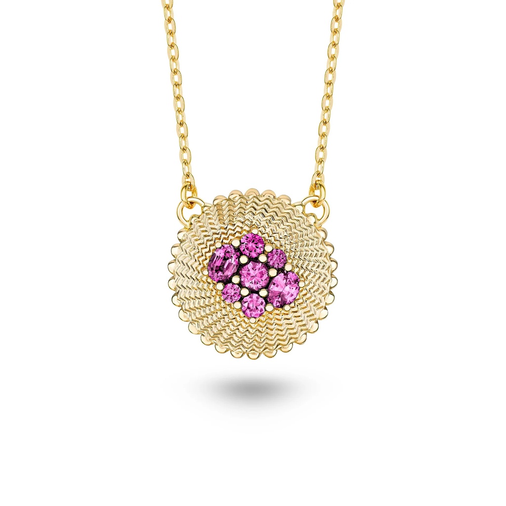 Marceline Seven Sisters Pink Sapphire Necklace AN029BPSYG-MR