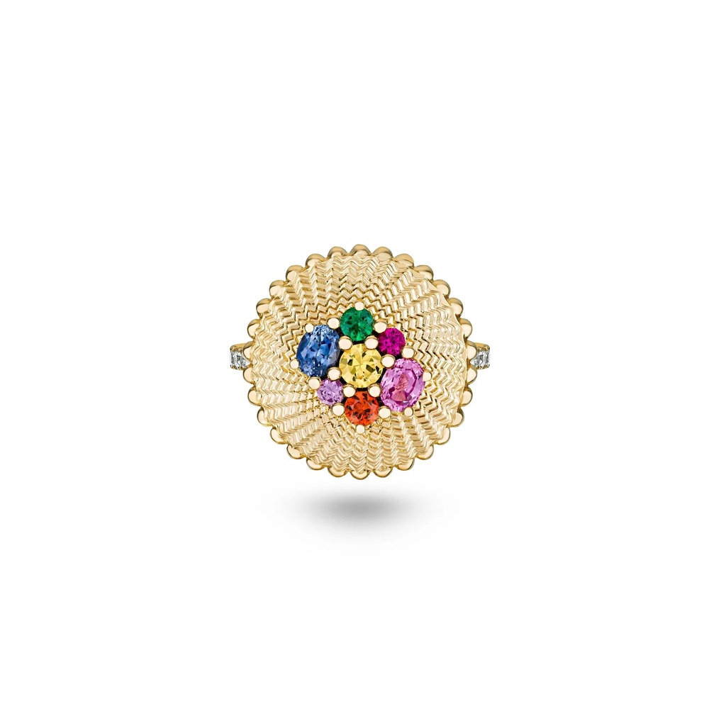 Marceline Seven Sisters Rainbow Ring R050AYG-MR48