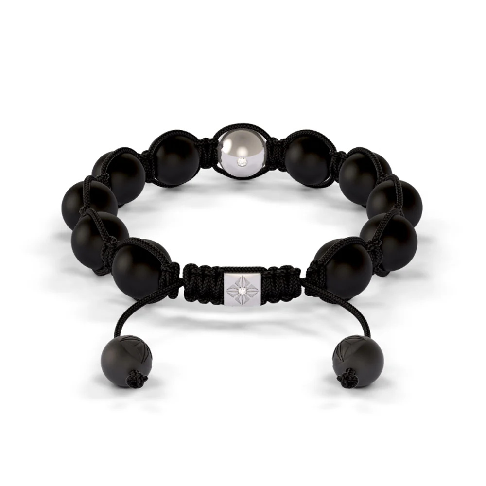 Shamballa Jewels White Gold & Cermaic10mm Bead Braided Bracelet D234733 #2