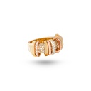 Marceline Small Akasha Ring With Pave On Band And Half Diamond Links R064BYPG-EC48
