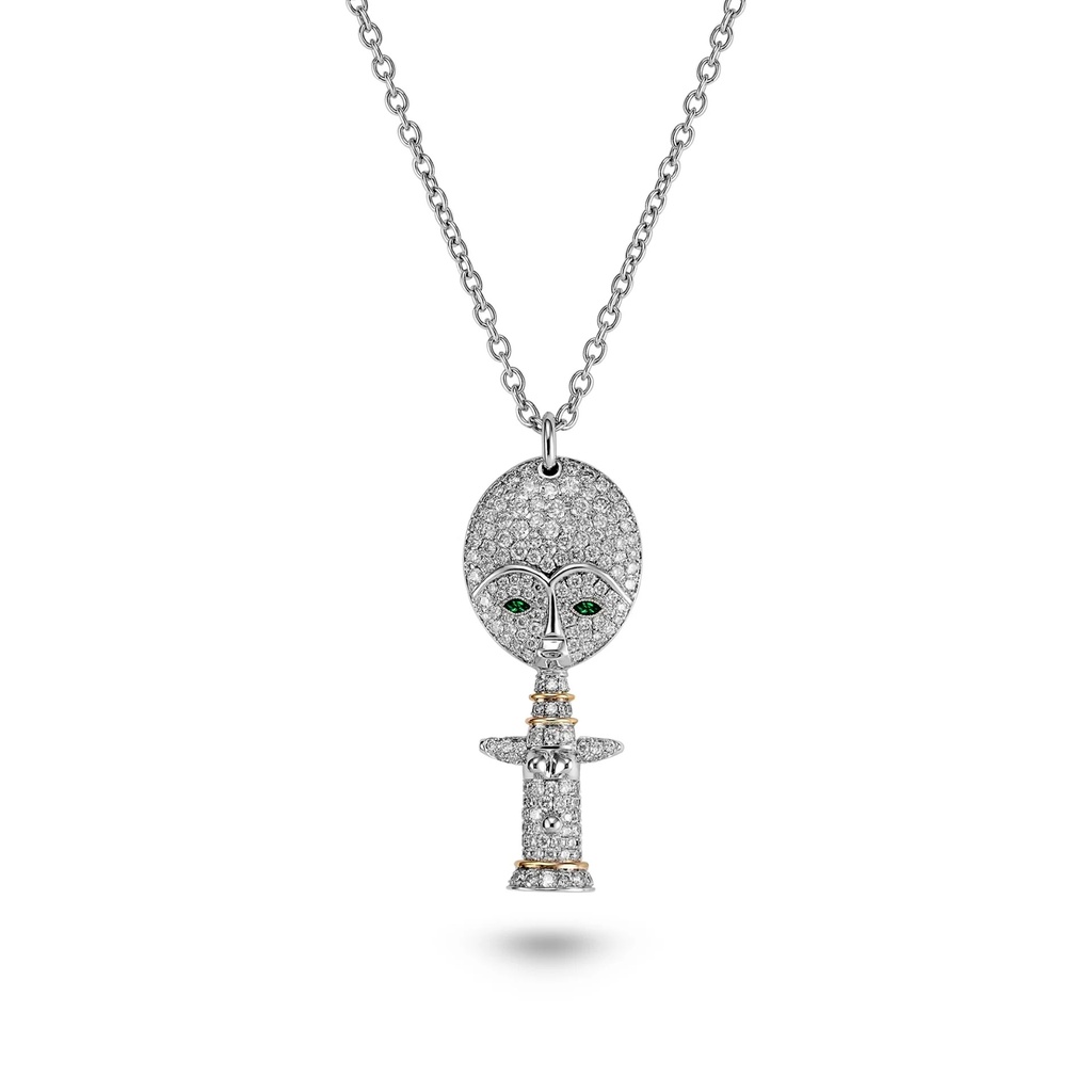 Marceline Small Moon Goddess Necklace P008AWG2-AP/CH