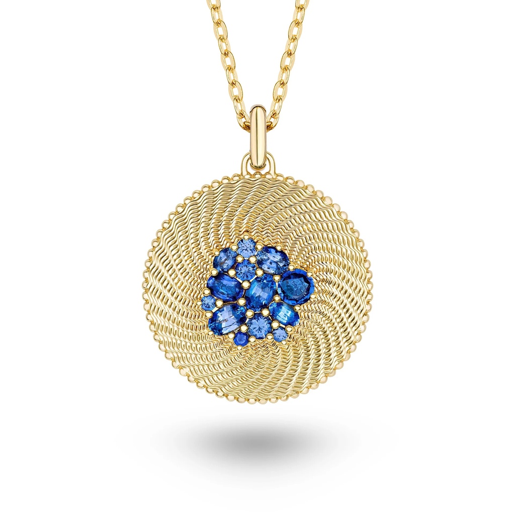 Marceline Taygeta Blue Sapphire Necklace P062BBSYG-MR-CH