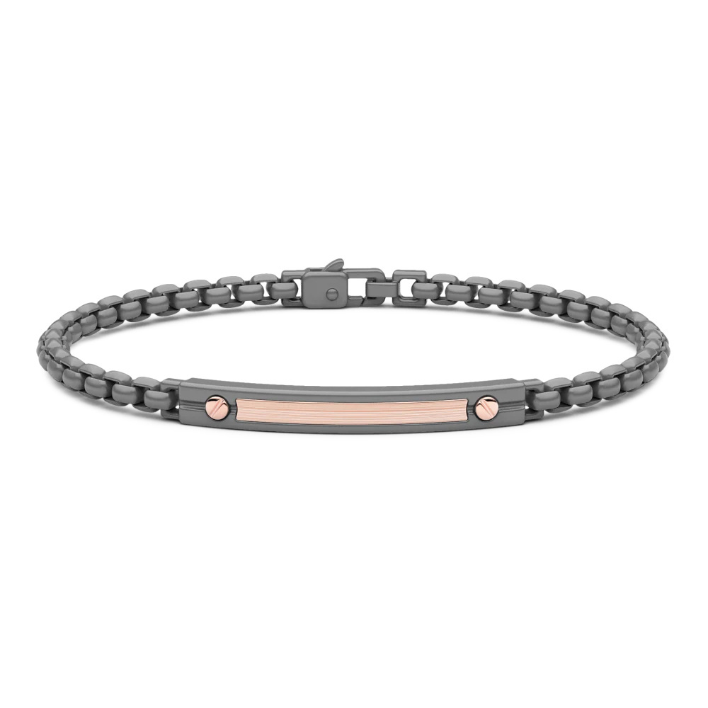 Zancan Titanium And 18Kt Gold Bracelet With Plate ETB208