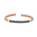 Piranesi Titanium Oro Black Diamond Open Bracelet B4540