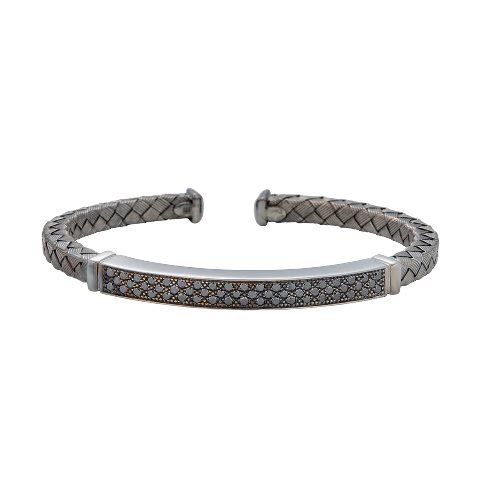 Piranesi Titanium Oro Black Diamond Open Bracelet B4540
