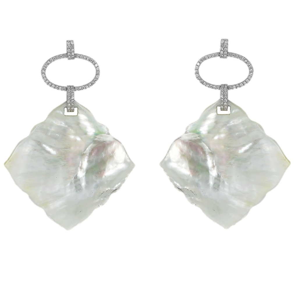 Piranesi White Gold Capri Disc Earrings E4987-WMOP/WG