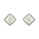 Piranesi White Gold Capri Small Flower Earrings - Mother of Pearl E5240-MOP