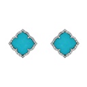 Piranesi White Gold Capri Small Flower Earrings - Turquoise E5240-TURQ/W