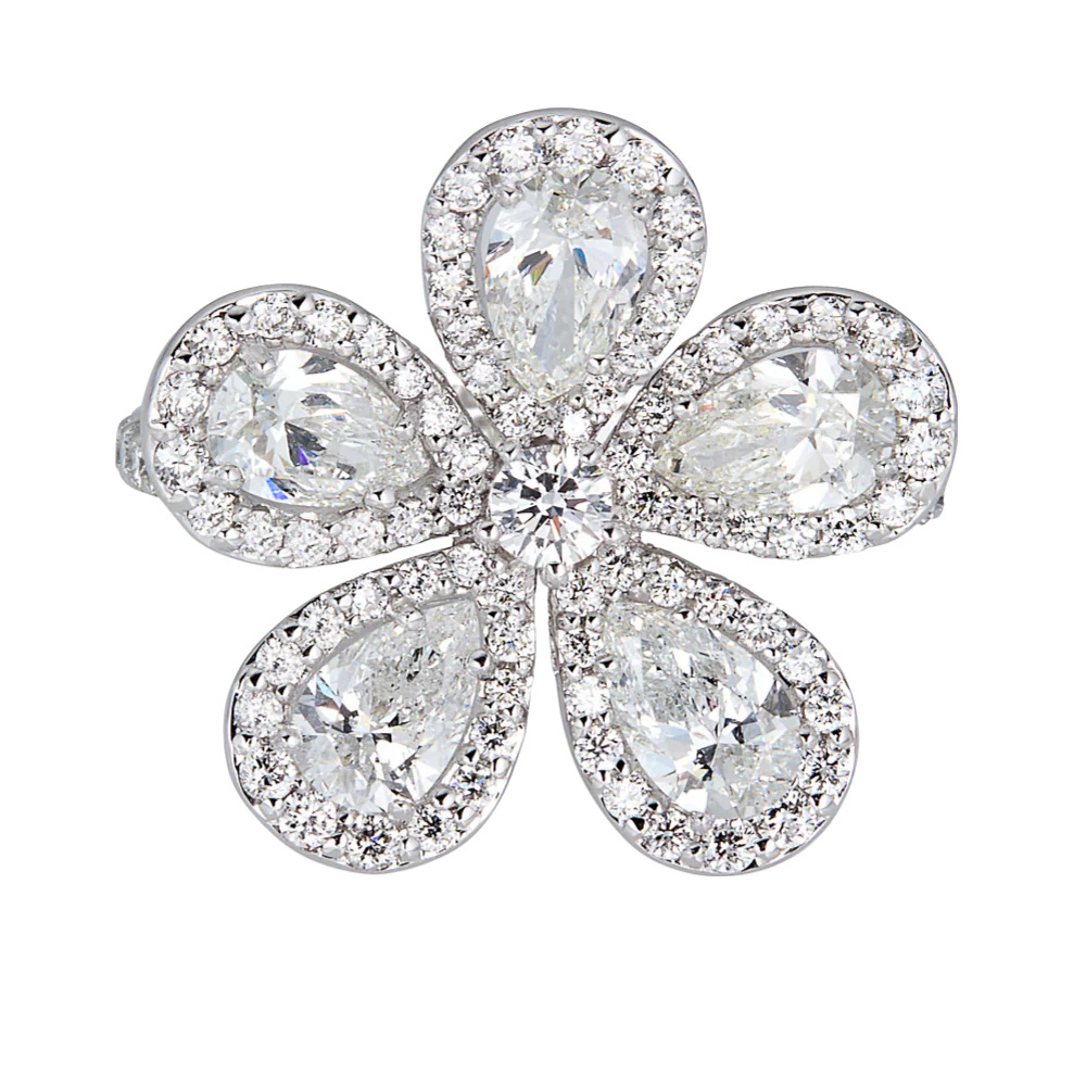 Piranesi White Gold Classic Flower Ring