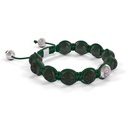 Shamballa Jewels White Gold Diamond & Green Ceramic 10mm Bead Braided Bracelet (Left View)