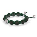 Shamballa Jewels White Gold Diamond & Green Ceramic 10mm Bead Braided Bracelet (Right View)