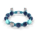 Shamballa Jewels White Gold Diamond Turquoise & Blue Sapphire 10mm Bead Braided Bracelet D234703