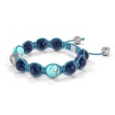 Shamballa Jewels White Gold Diamond Turquoise & Blue Sapphire 10mm Bead Braided Bracelet (Right View)