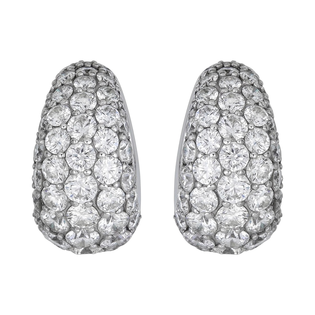 Piranesi White Gold Dome Huggie Earring E5406-DIA/WG