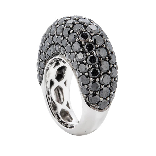 Piranesi White Gold Dome Ring - Black Diamond #2