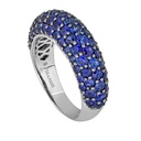 Piranesi White Gold Dome Small Ring - Blue Sapphire