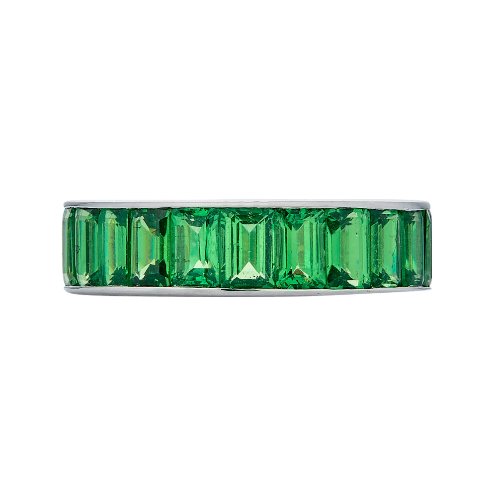 Piranesi White Gold Eternity Channel Set Band - Tsavorite