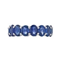 Piranesi White Gold Eternity Oval Band - Blue Sapphire
