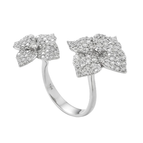 Piranesi White Gold Fiore Double Flower Ring #2