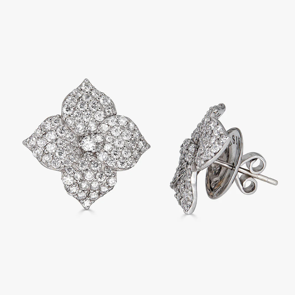 Piranesi White Gold Fiore Large Flower Earrings E4673-DIA/WG #2