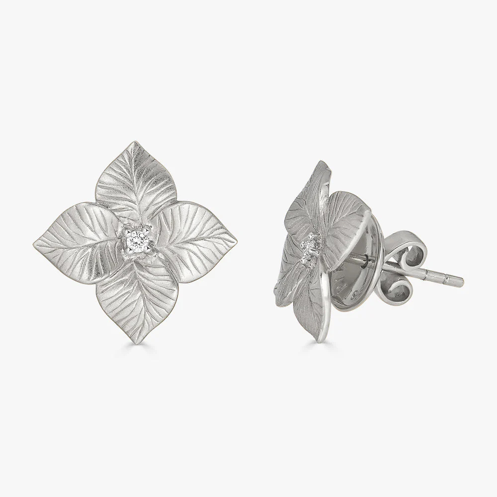 Piranesi White Gold Oro Fiore Large Flower Earrings E5179-WG #2