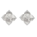 Piranesi White Gold Oro Fiore Large Flower Earrings With Diamonds E5180WD-WG