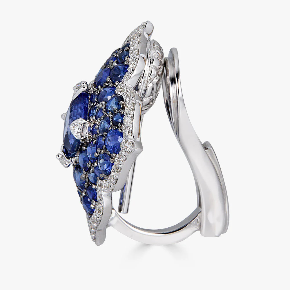 Piranesi White Gold Pasha Stud Earrings - Blue Sapphire E5136 #3