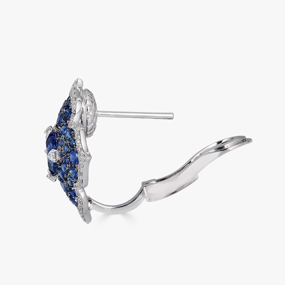 Piranesi White Gold Pasha Stud Earrings - Blue Sapphire E5136 #4