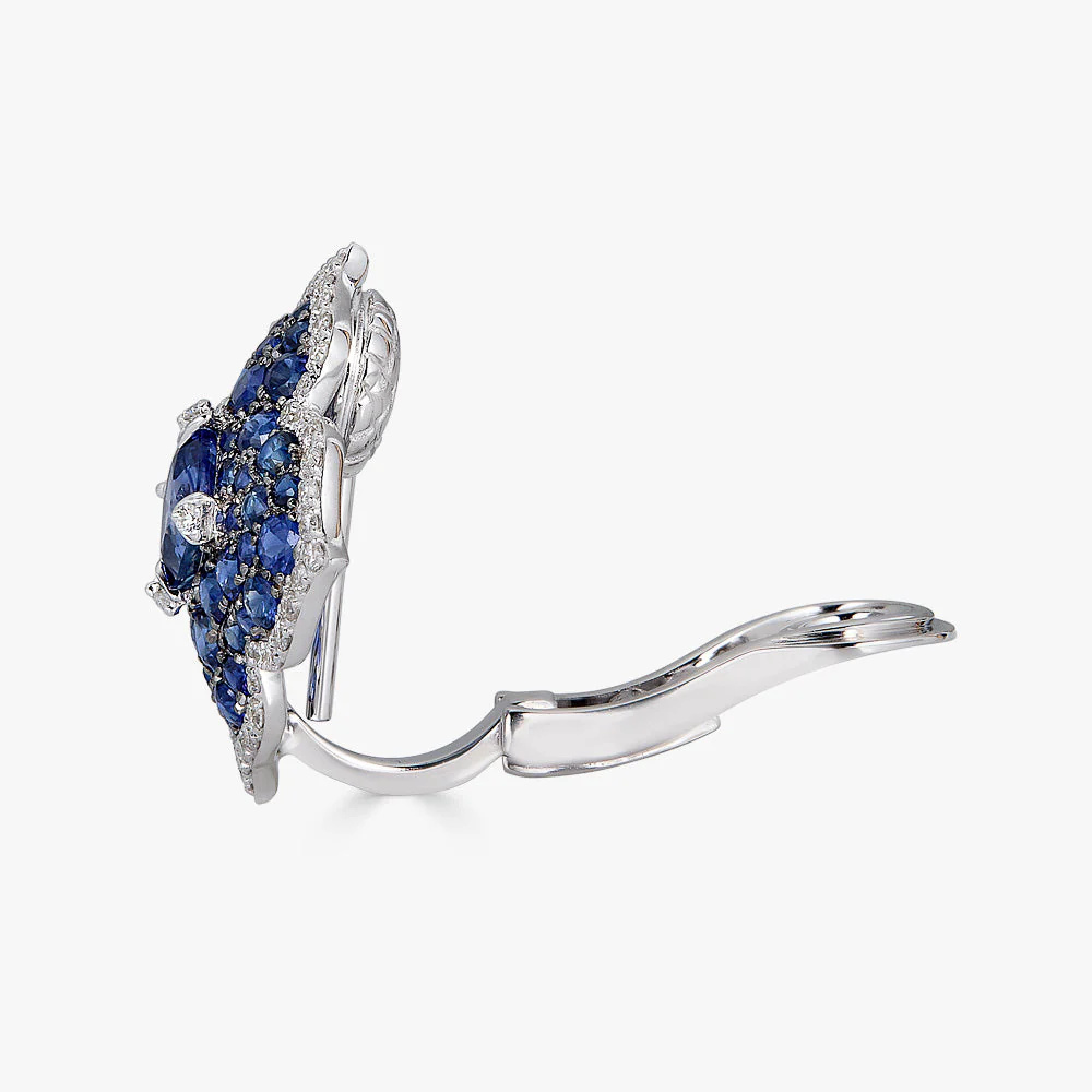 Piranesi White Gold Pasha Stud Earrings - Blue Sapphire E5136 #5