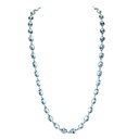 Piranesi White Gold Pietra Oval Chain Necklace - Blue Topaz N5735-BT24