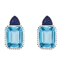 Piranesi White Gold Pietra Small Reverse Set Earrings - Blue Topaz E5228