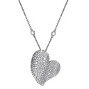Piranesi White Gold Wave Heart Large Necklace N6089-DIA/WG