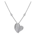 Piranesi White Gold Wave Heart Medium Necklace N6088-DIA/WG