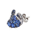 Piranesi White Gold Wave Heart Small Earring - Blue Sapphire E5017-B #2
