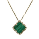 Piranesi Yellow Gold Capri Flower Necklace - Malachite N6059-MAL