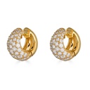 Piranesi Yellow Gold Dome Huggie Earring E5406-DIA/YG #2