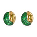 Piranesi Yellow Gold Dome Huggie Earring - Tsavorite E5406-TSA #2
