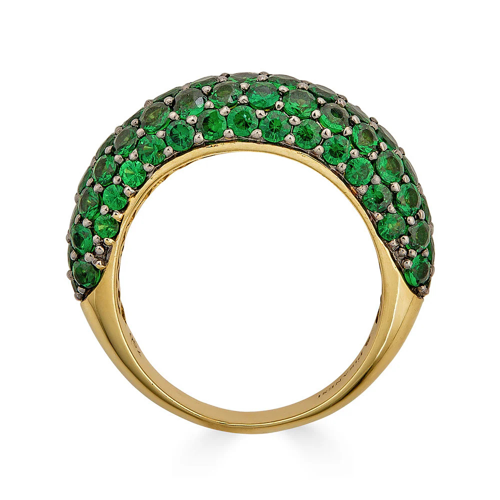 Piranesi Yellow Gold Dome Small Ring - Tsavorite #3