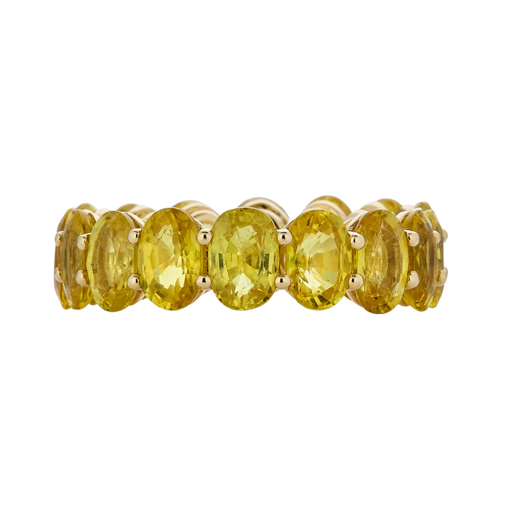 Piranesi Yellow Gold Eternity Oval Band - Yellow Sapphire