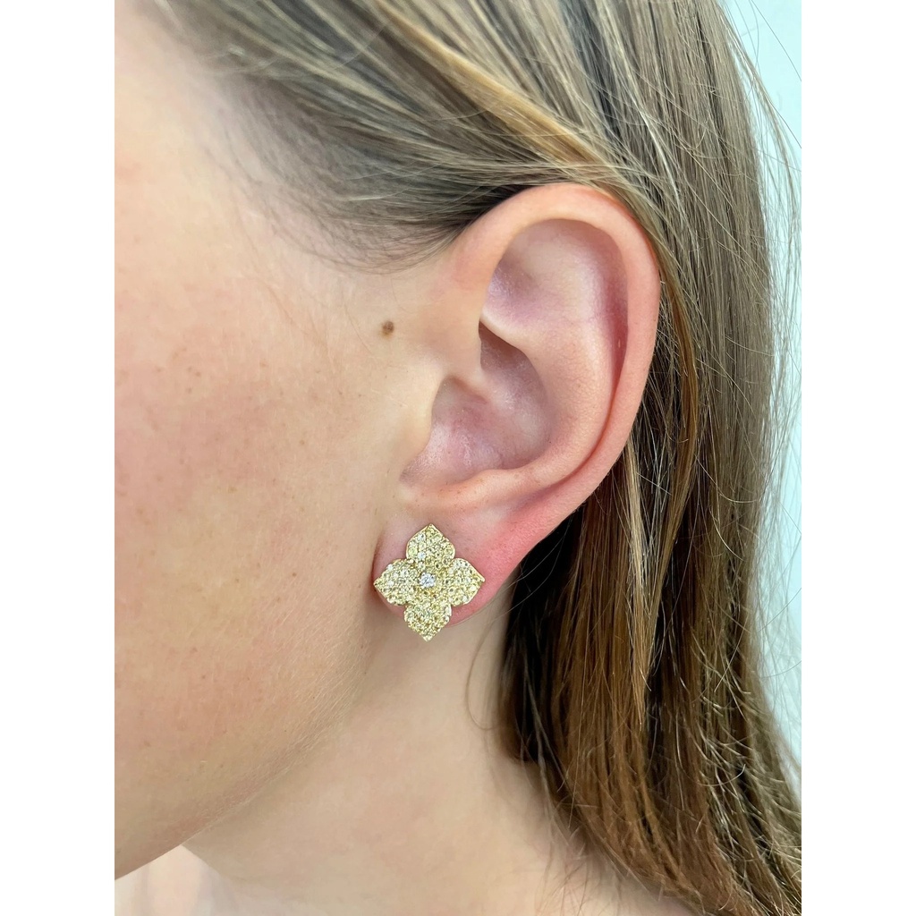 Piranesi Yellow Gold Fiore Small Flower Earrings - Yellow Sapphire E4514-YS/YG #3