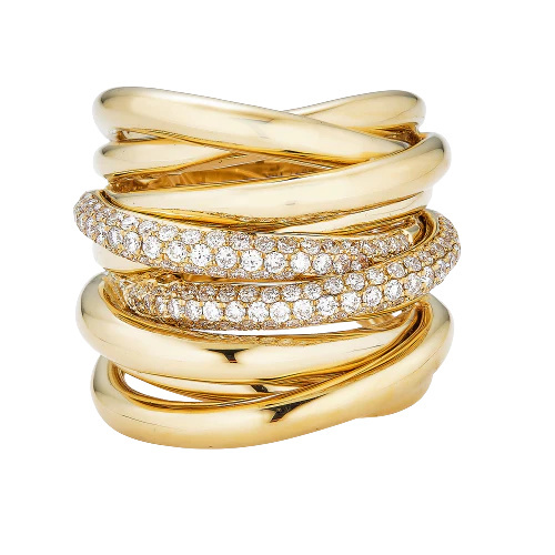 Piranesi Yellow Gold Oro Wave Ring